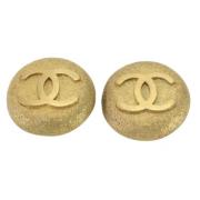 Pre-owned Metal earrings Chanel Vintage , Yellow , Dames