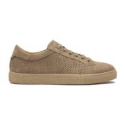 Taupe sneakers met perforaties op het bovenwerk Kazar , Beige , Heren