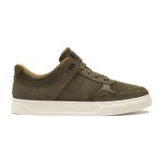 Suede sneakers in khaki kleur op witte zool Kazar , Green , Heren