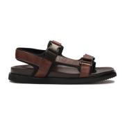 Comfortabele leren sandalen in bruine kleur Kazar , Brown , Heren