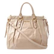 Pre-owned Leather shoulder-bags Miu Miu Pre-owned , Beige , Dames