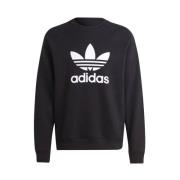 Klassieke Trefoil Crewneck Sweater Adidas , Black , Heren