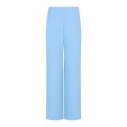 Palazzo Stijl Rits Sluiting Crepe Broek Emporio Armani , Blue , Dames