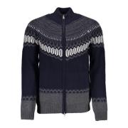 Blauwe Cardigan met Rits Gant , Blue , Heren