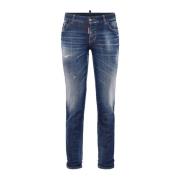 Blauwe Skinny Cropped Denim Jeans Dsquared2 , Blue , Dames