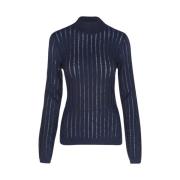 Turtleneck Sweater met Doorzichtig Patroon Hugo Boss , Blue , Dames