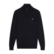 Merino Mix Quarter Zip Gebreid Lyle & Scott , Blue , Heren