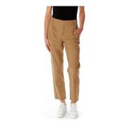 Geplooide Cropped Broek Drykorn , Brown , Dames