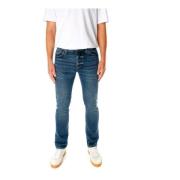 Slim Straight Denim Jeans Nudie Jeans , Blue , Heren