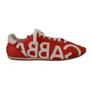 Rood Wit Leren Casual Sneakers Dolce & Gabbana , Red , Heren