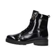 Zwarte Veterboots met Dikke Zool Gabor , Black , Dames