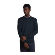 Merino Crew Neck Jumper met Eagle Lyle & Scott , Blue , Heren