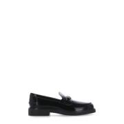 Zwarte Leren Loafers Ronde Neus Tod's , Black , Dames