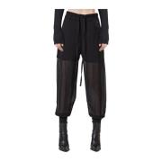 Doorschijnende Rayon Broek Thom Krom , Black , Dames