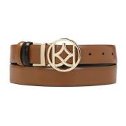 Dubbelzijdige leren riem met ronde gesp Kazar , Multicolor , Dames