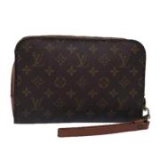 Pre-owned Canvas clutches Louis Vuitton Vintage , Brown , Dames