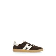 Bruine Suède Leren Sneakers Ronde Neus Hogan , Brown , Heren