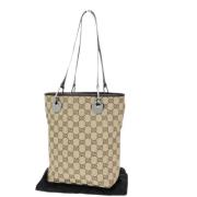 Pre-owned Canvas gucci-bags Gucci Vintage , Beige , Dames