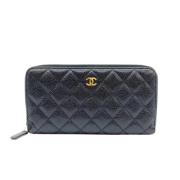 Pre-owned Leather wallets Chanel Vintage , Black , Dames