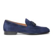 Heren instappers in marineblauwe loafers met kwastjes Kazar , Blue , H...