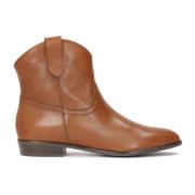 Leren cowboylaarzen met ronde bovenkant Kazar , Brown , Dames