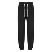 Zwarte Katoenen Broek Elastische Taille Koord Ralph Lauren , Black , D...