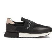 Sneakers met een slip-on bovenwerk van stof en leer Kazar , Black , Da...