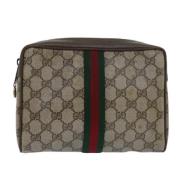 Pre-owned Canvas clutches Gucci Vintage , Beige , Dames