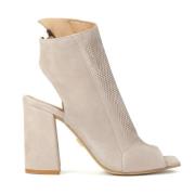 Dames beige peep toe laarzen Kazar , Beige , Dames