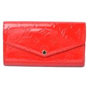 Pre-owned Leather wallets Louis Vuitton Vintage , Red , Dames