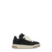 Zwarte Suède Leren Sneakers Ronde Neus Hogan , Black , Dames