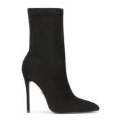 Zwarte stiletto laarzen met hak Kazar , Black , Dames