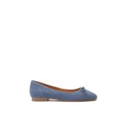 Denim ballerina's met strik Kazar , Blue , Dames