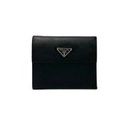 Pre-owned Leather wallets Prada Vintage , Black , Dames