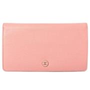 Pre-owned Leather wallets Chanel Vintage , Pink , Dames