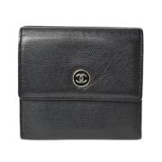 Pre-owned Leather wallets Chanel Vintage , Black , Dames