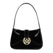 Minimalistische zwarte monogram handtas Kazar , Black , Dames