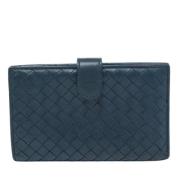 Pre-owned Leather wallets Bottega Veneta Vintage , Blue , Dames