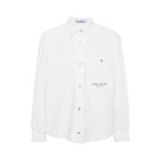 Wit Marina Overshirt Katoenen Canvas Stone Island , White , Heren