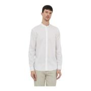 Mao Kraag Shirt - Blancs Armani Exchange , White , Heren