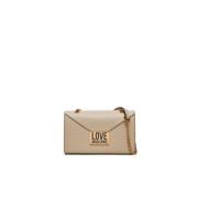 Stijlvolle Tassen Collectie Love Moschino , Beige , Dames