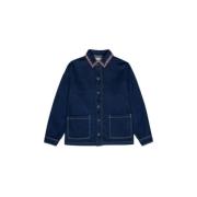 Denim Overshirt met Borduursel The New Society , Blue , Dames