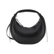 Zwarte leren hobo tas Hogan , Black , Dames