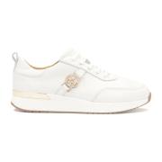 Dames witte leren sneakers in minimalistische stijl Kazar , White , Da...