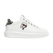 Witte Leren Sneakers Kapri Kl62529N Karl Lagerfeld , White , Dames