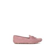 Dames roze mocassins met leren koord en strik Kazar , Pink , Dames