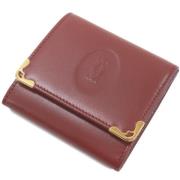 Pre-owned Leather wallets Cartier Vintage , Brown , Dames