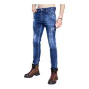 Distressed Cool Guy Jeans met Logo Print Dsquared2 , Blue , Heren