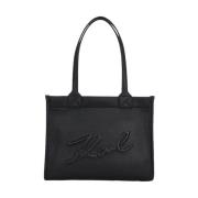 Grainy Tote Tas Stijlvol Karl Lagerfeld , Black , Dames