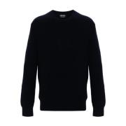 Klassieke Crewneck Sweater Ermenegildo Zegna , Blue , Heren